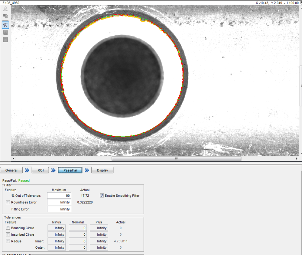 金屬鐵片圓孔量測
