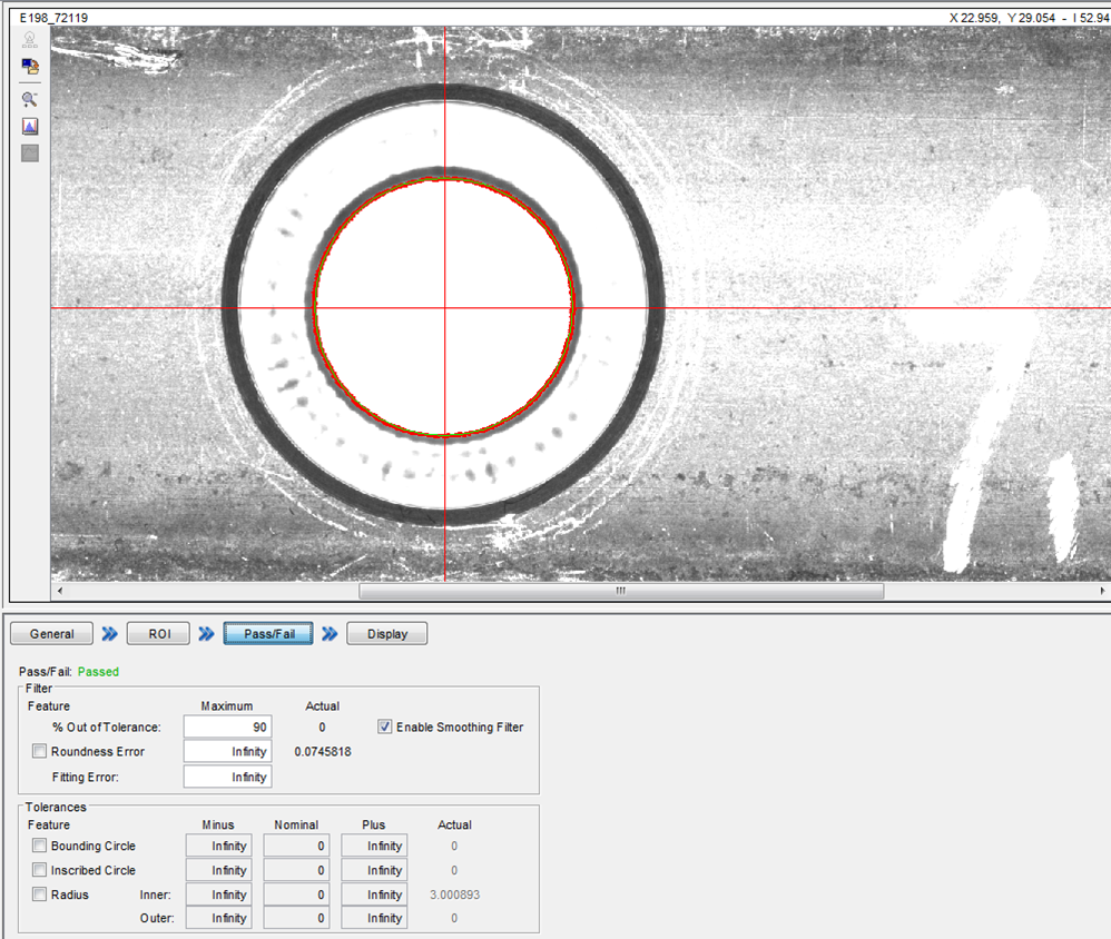 金屬鐵片圓孔量測